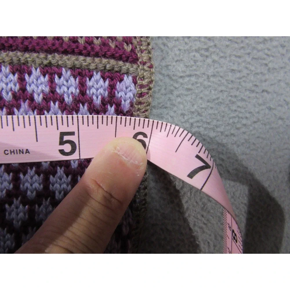 Smartwool Scarf Womens Gray Purple Fair Isle 100% Merino Wool Knit Nordic